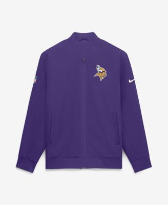 Men's Purple Minnesota Vikings Sideline Powerful Blocking Full-Zip Dri-FIT Bomber Jacket