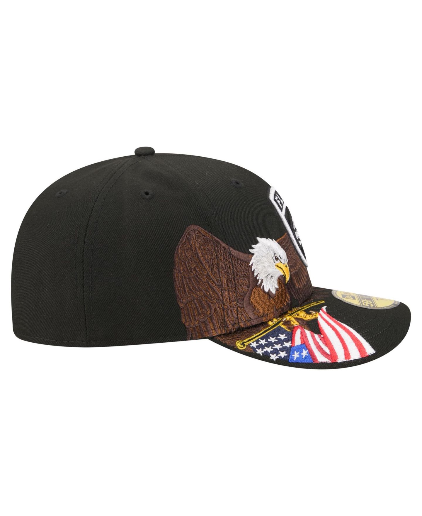 Мужская кепка New Era Black Florida Panthers Freedom Pre-Curved 59FIFTY Fitted Hat — фото 6