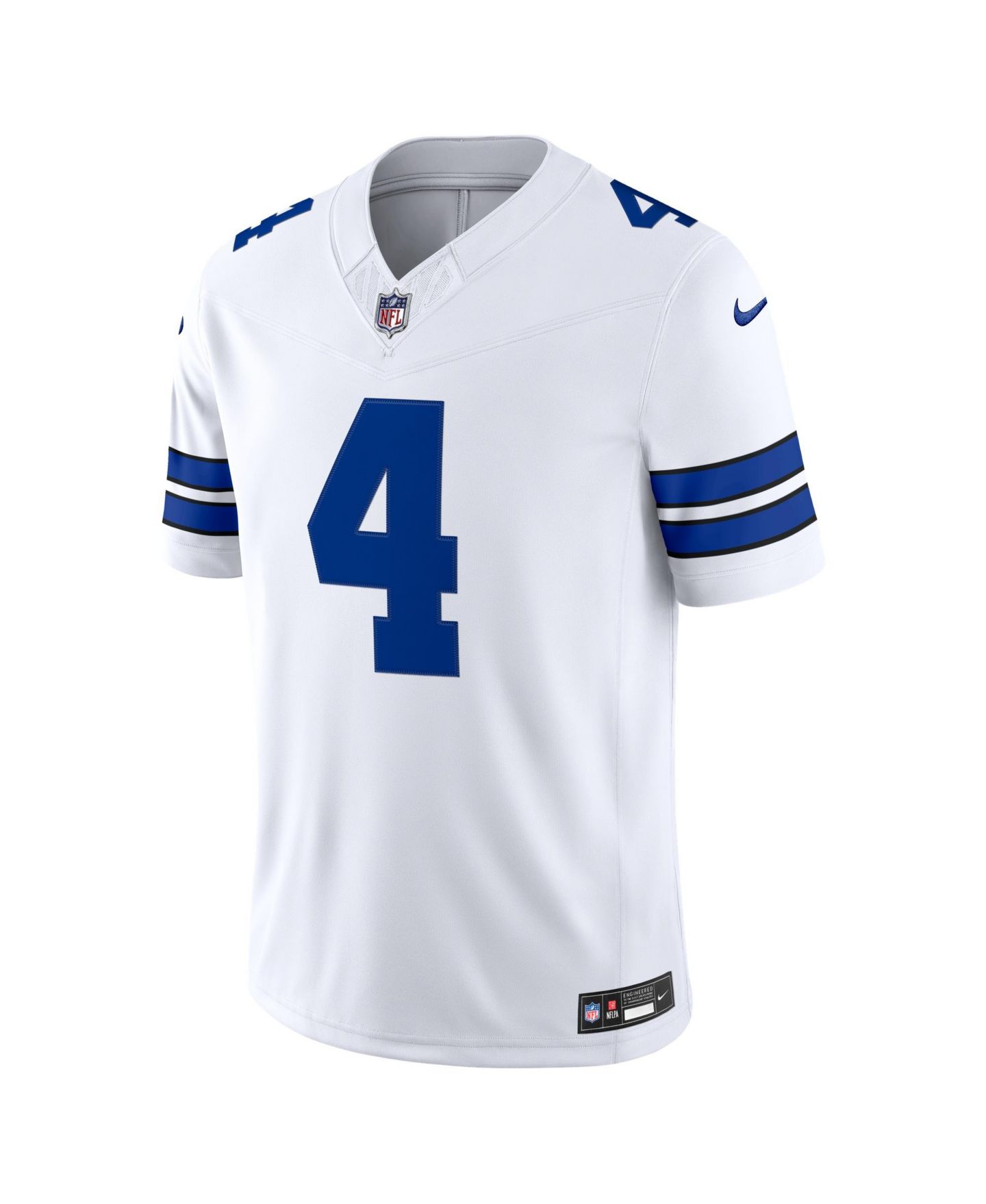 Мужской топ Nike Dak Prescott White Dallas Cowboys Vapor F.U.S.E. Stitched Limited Jersey — фото 2
