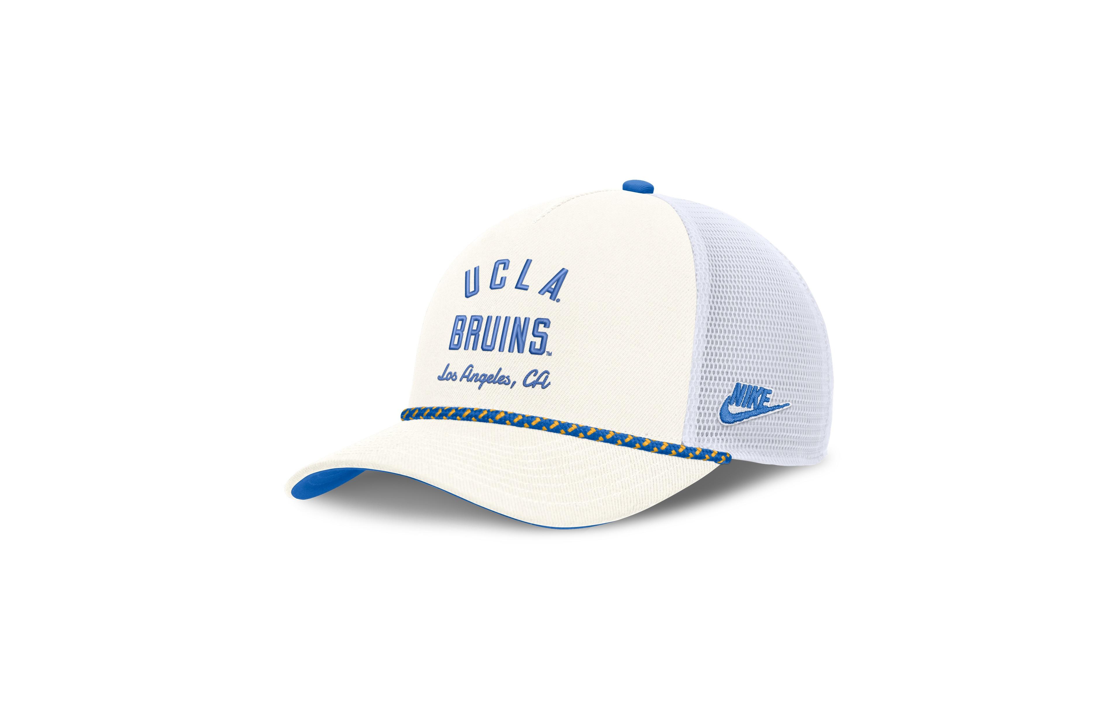 Nike Men's and Women's White Ucla Bruins Mascot Rope Trucker Adjustable Hat