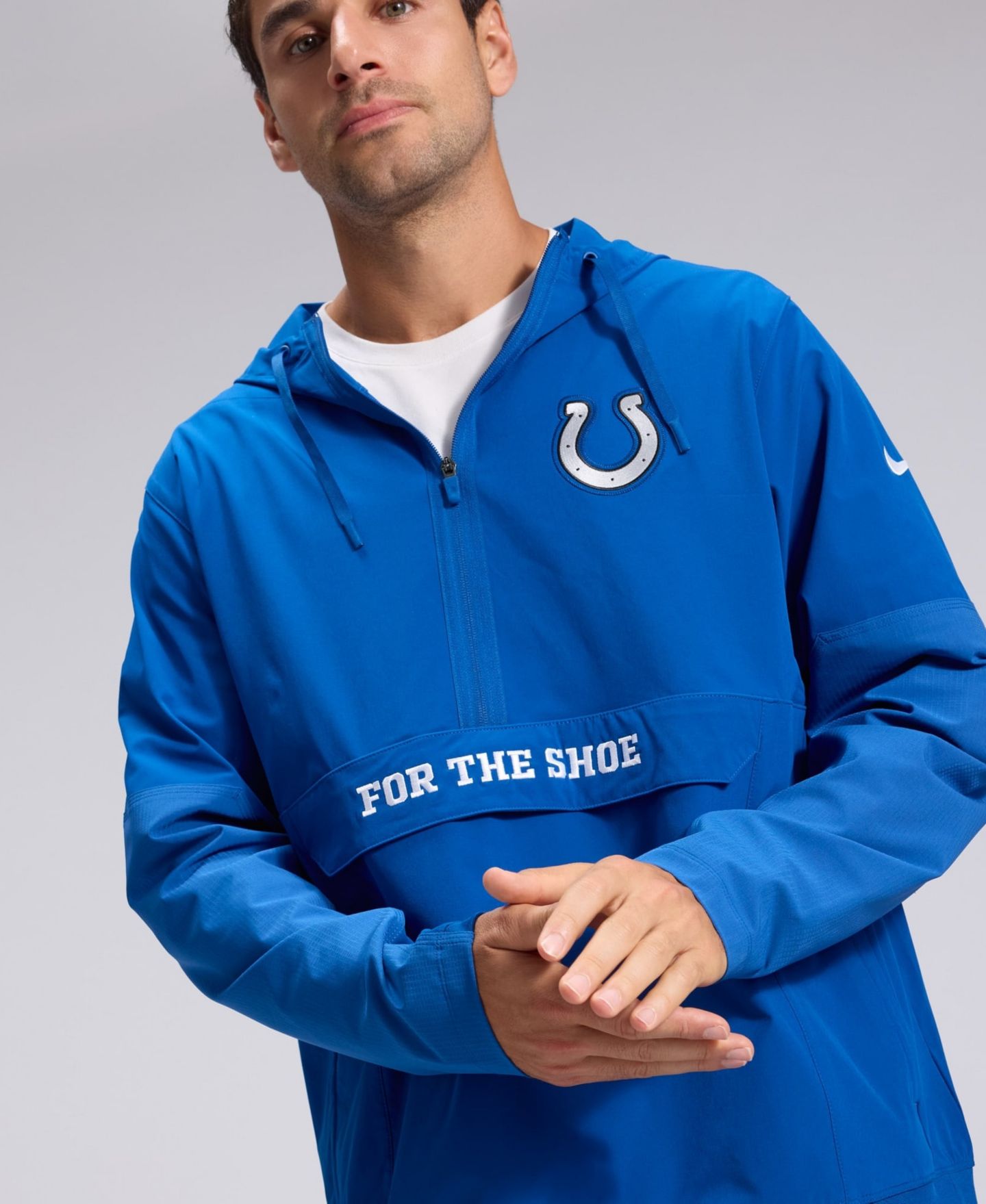 Мужская куртка Nike Royal Indianapolis Colts 2026 Rivalries Collection Sideline Anorak Half-Zip — фото 5