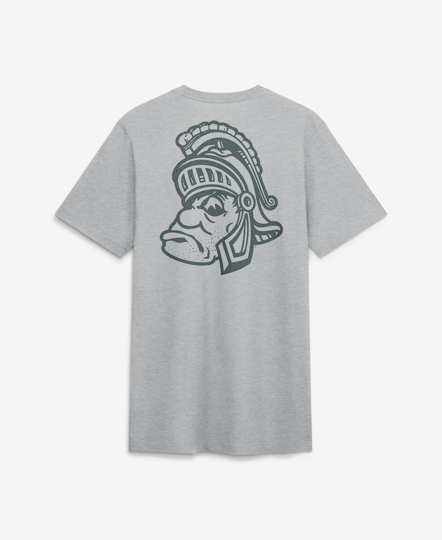 Мужская футболка Nike Heather Gray Michigan State Spartans Arch Wordmark Legacy Tri-Blend — фото 2