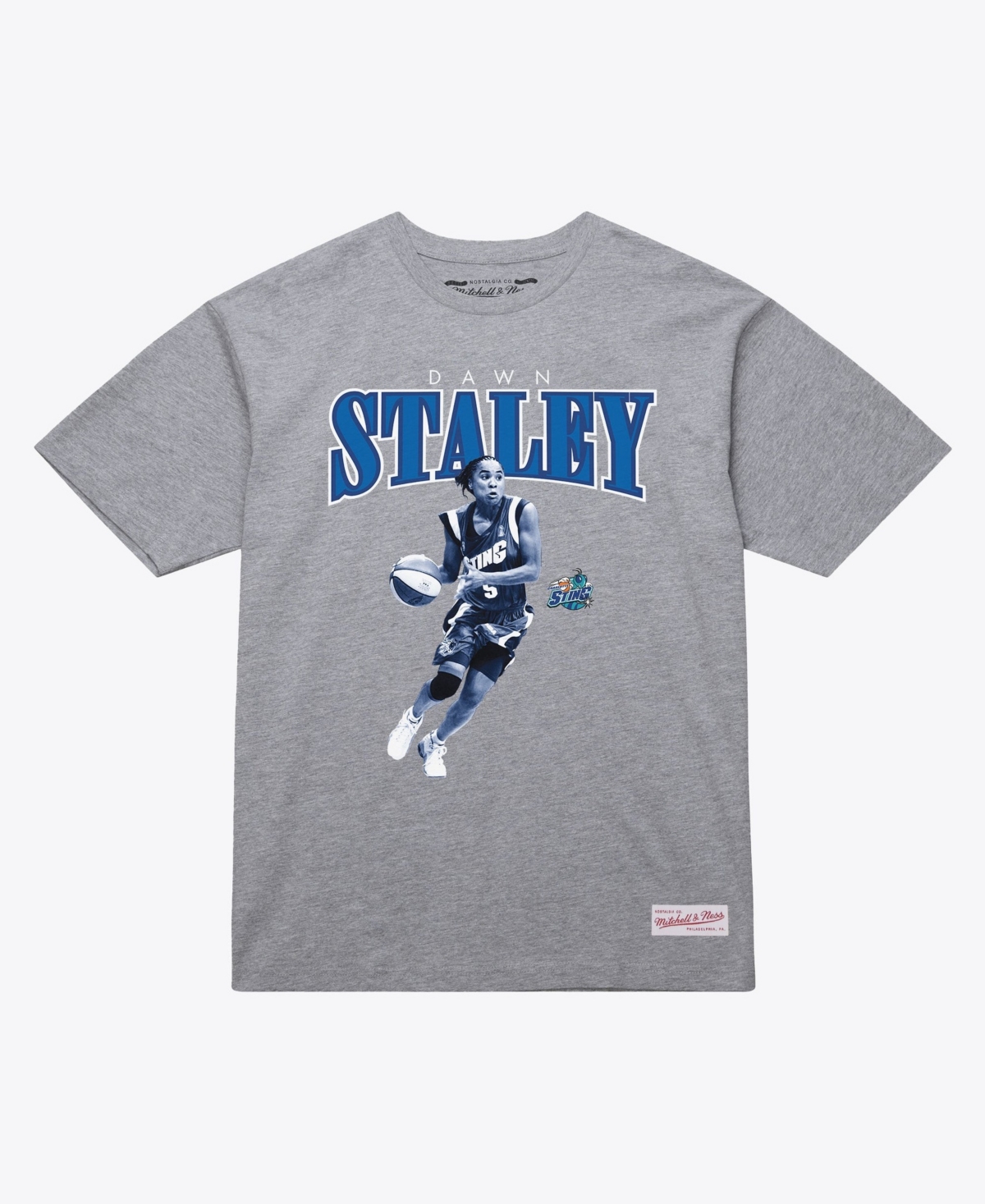 Mitchell & Ness Men's and Women's Dawn Staley Heather Gray Charlotte Sting Player Boyfriend Court Origins T-Shirt