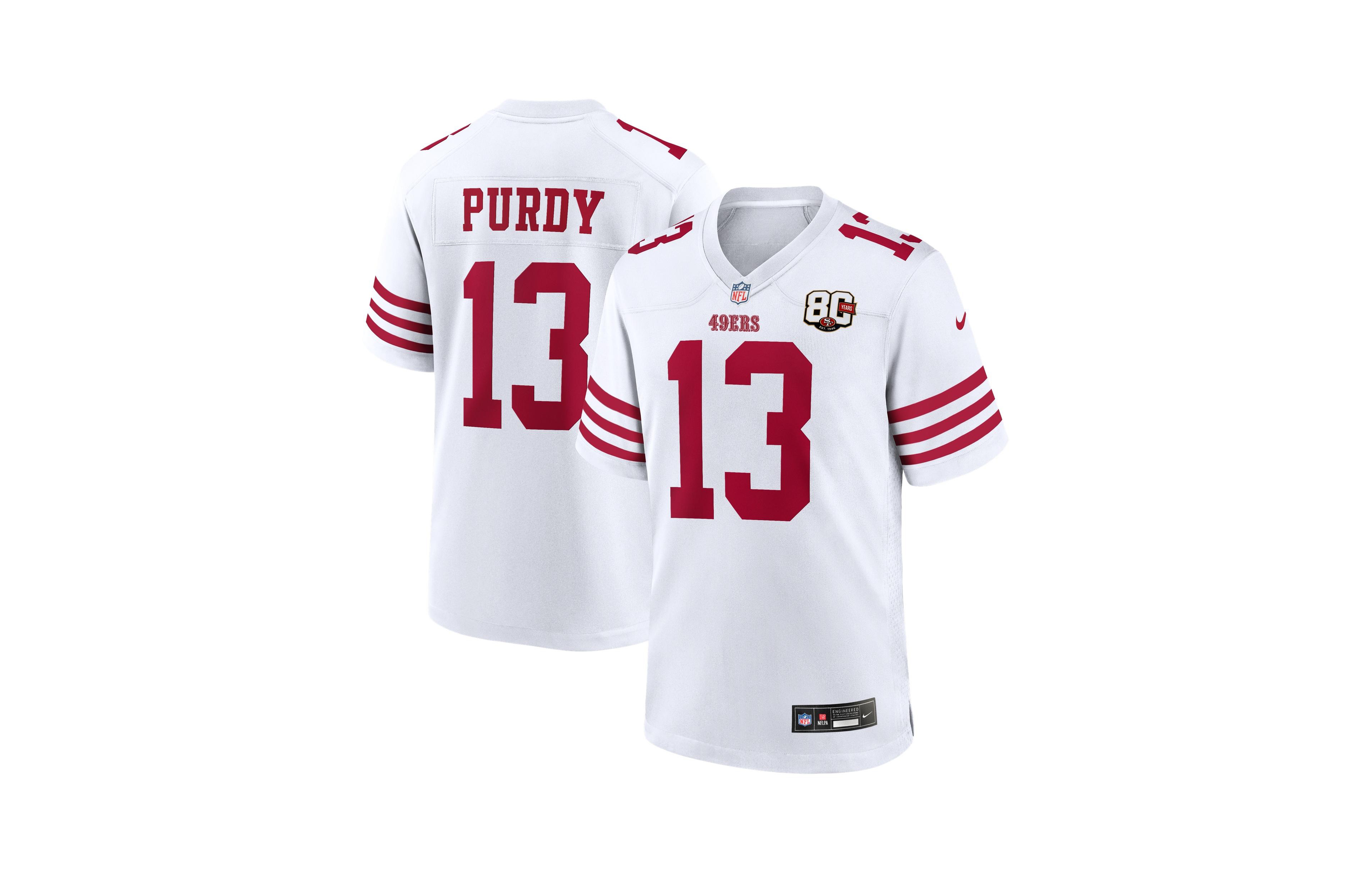 Nike Men's Brock Purdy White San Francisco 49ers 80th Anniversary Game Jersey