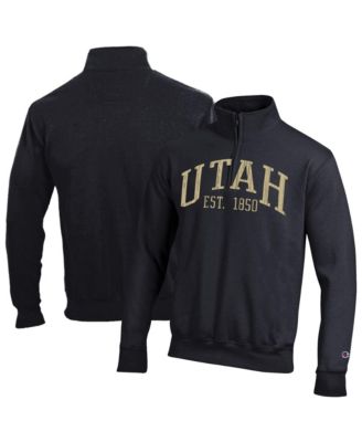 Men's  Black Utah Utes Powerblend Quarter-Zip Pullover