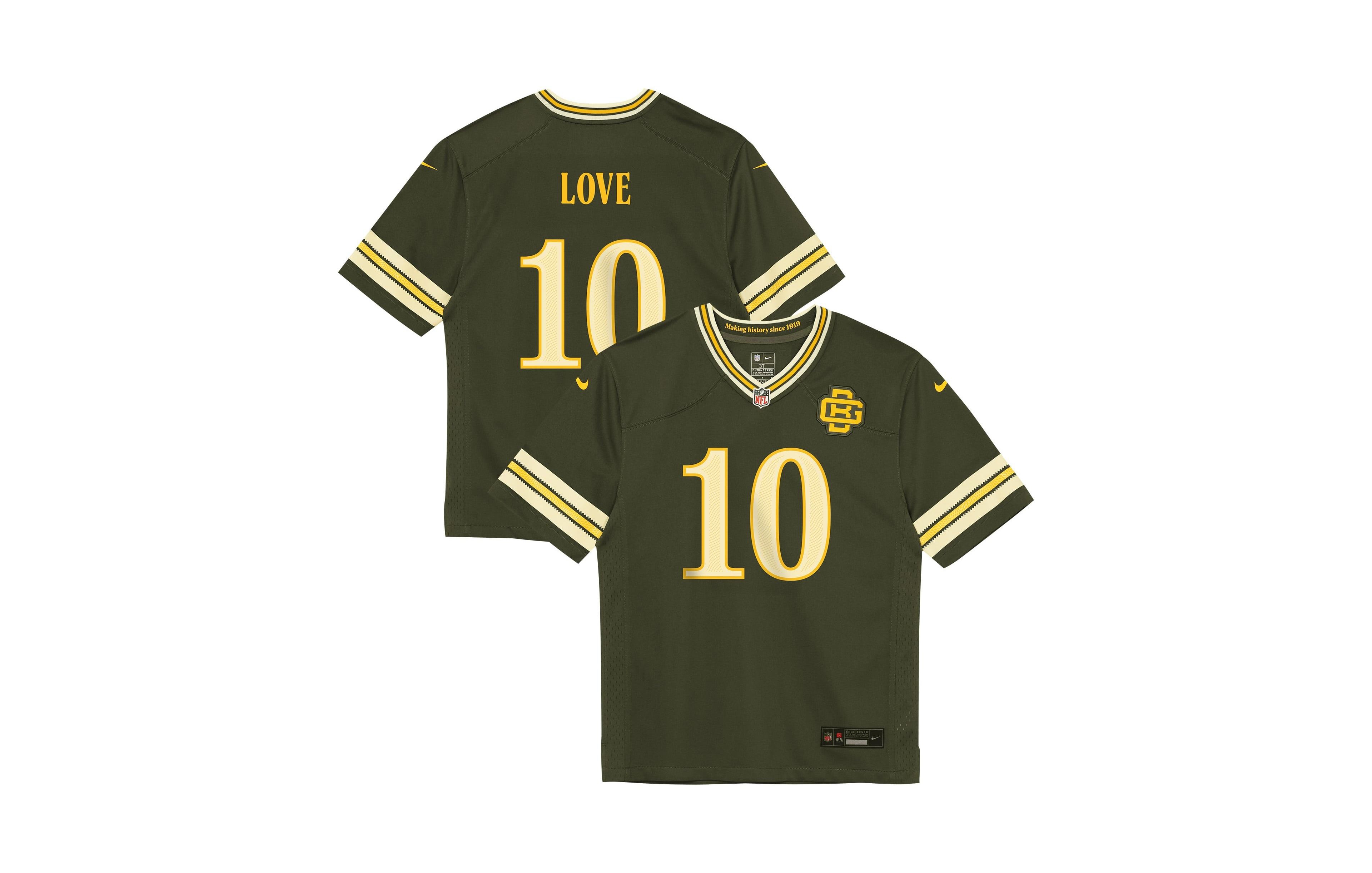 Nike Preschool Jordan Love Green Bay Packers 2026 Rivalries Collection Game Jersey