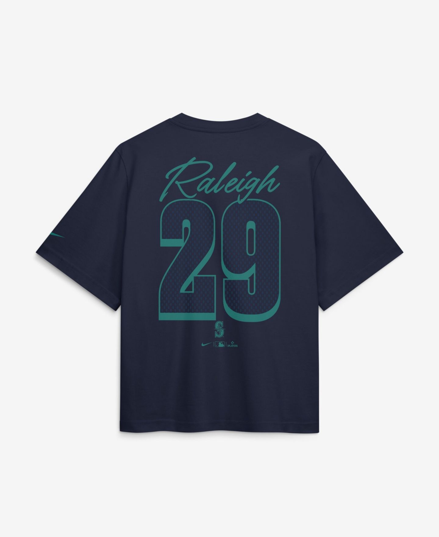 Женская футболка Nike Cal Raleigh Navy Seattle Mariners Premium Essentials Boxy Name & Number — фото 3