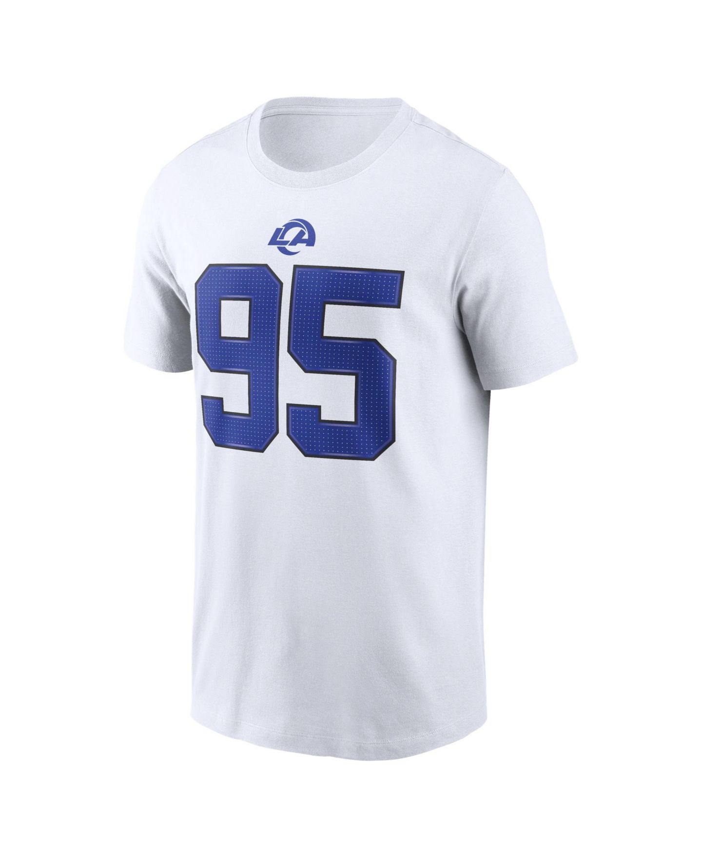 Мужская футболка Nike Myles Garrett Los Angeles Rams Fearsome White Name & Number — фото 4