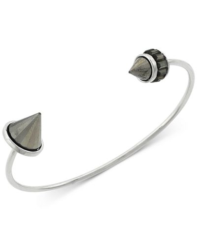 BCBGeneration Hematite-Tone Spike Open Cuff Bracelet