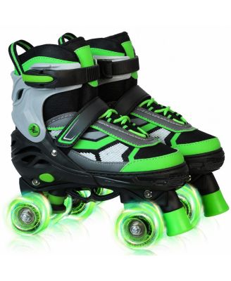 Adjustable Quad Roller Skates Light Up Wheels for Indoor Outdoor Sports Beginners
