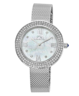 Women's Quartz Madeleine Mother-of-Pearl Analog Silver Tone Stainless Steel Mesh Watch, 35 mm