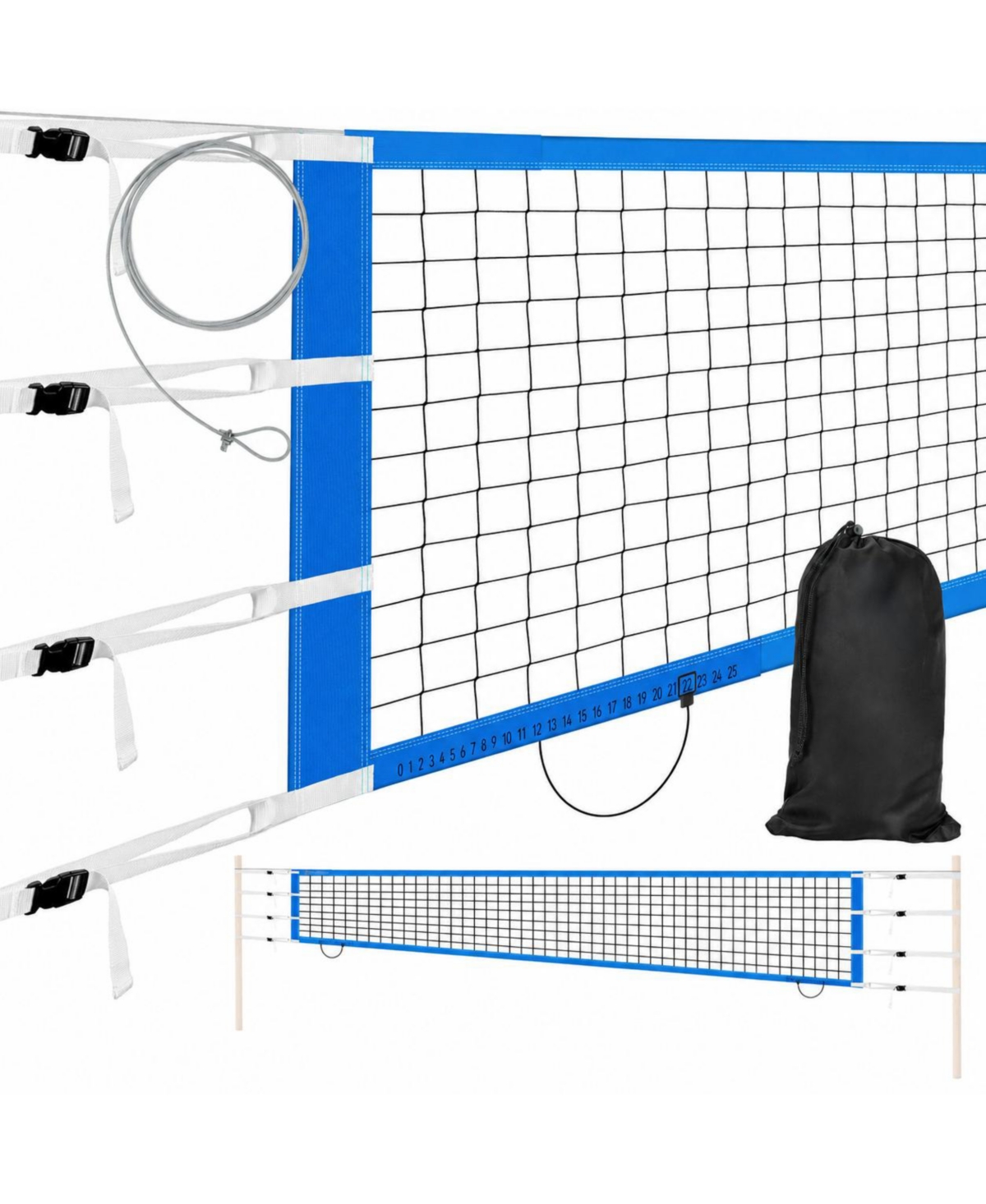 Furlihong Adjustable Durable Volleyball Net With Aircraft Steel Cable Scoring Design Carry Bag