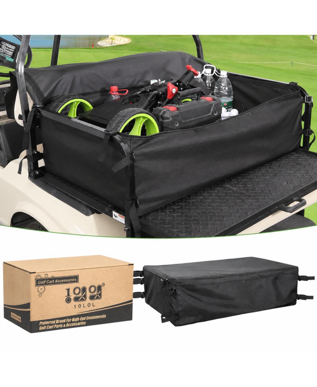 Sportneer Rear Bench Seat Golf Cart Storage Bag No Drilling Required