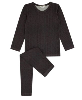 Toddler Girls' 2T-5T Ombre Printed Long-Sleeve Waffle-Knit Top and Leggings, 2-Piece Set