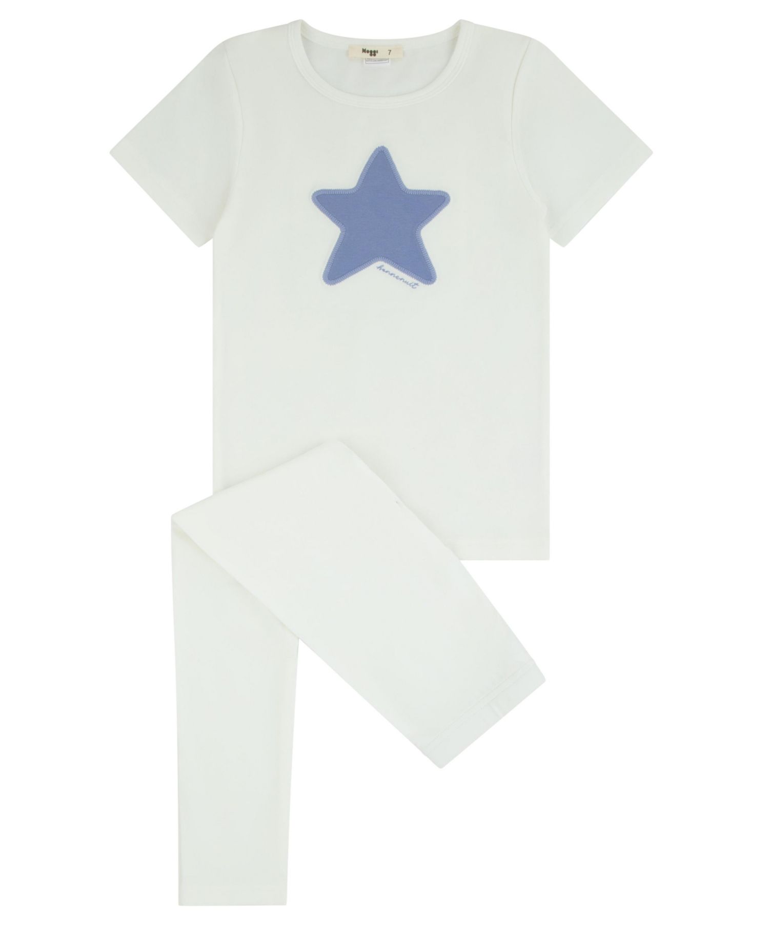 Boys' and Girls' Heart and Star Short-Sleeve Cotton Top and Pants, 2-Piece Set