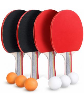 4 Player Ping Pong Set Durable Paddles Balls For Family Play Practice
