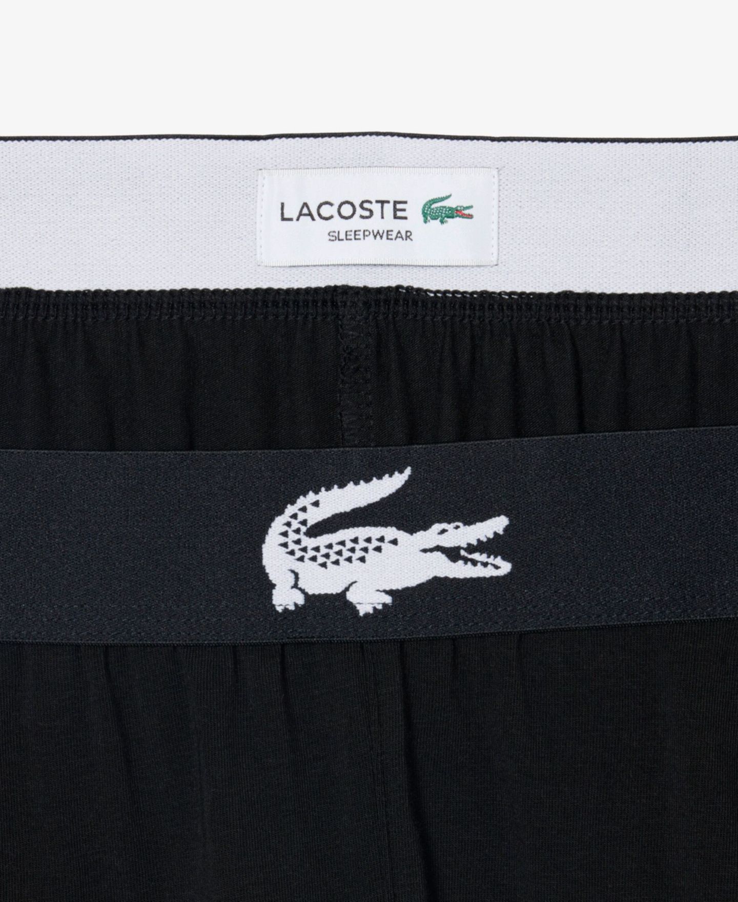 Мужские пижамные брюки-джоггеры Lacoste без застёжки, цвет: Чёрный — фото 8