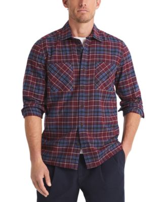 Men's Flannel Plaid Long-Sleeve Shirt