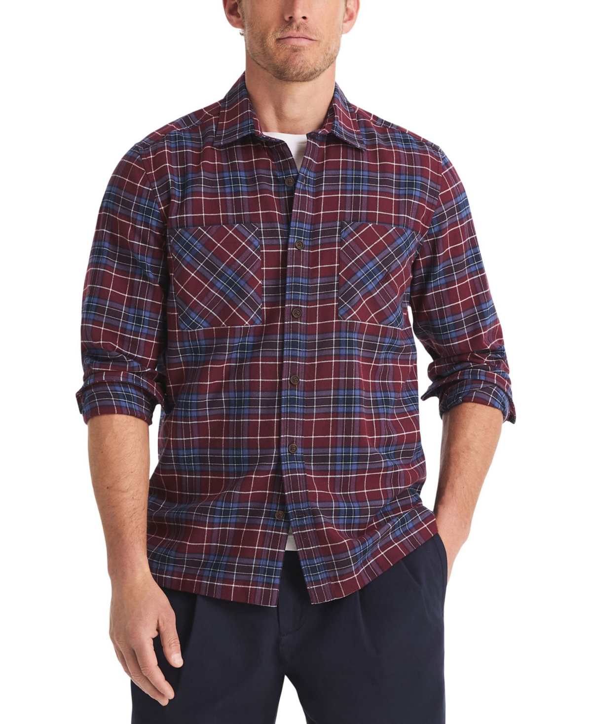 Nautica Men's Flannel Plaid Long-Sleeve Shirt - Seaprtburg