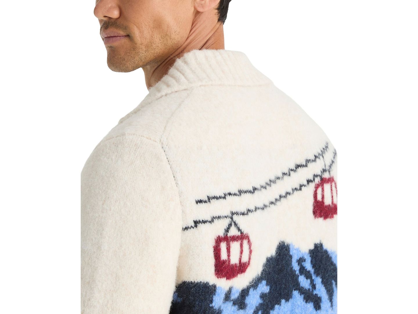 Мужской кардиган Nautica Ski Lodge Collared Long-Sleeve Embroidered, цвет: Миндальный — фото 5