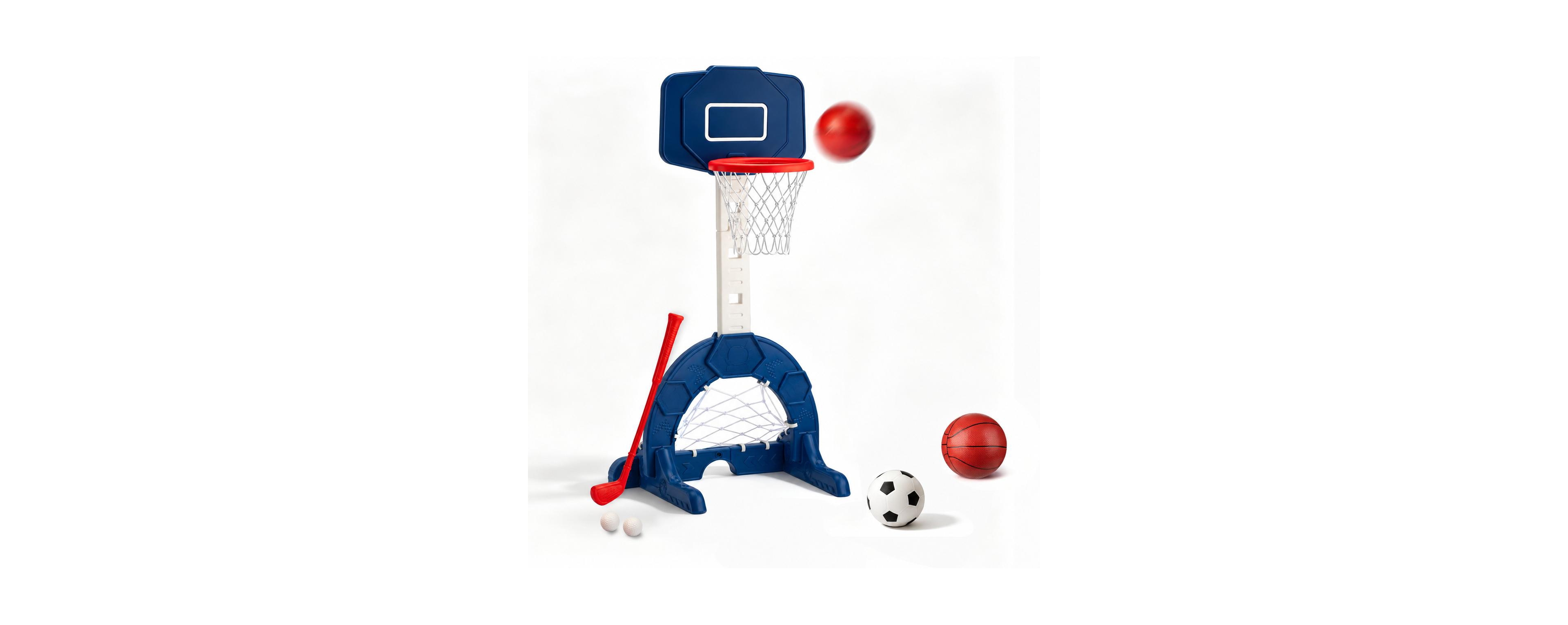 Magicorange 3 in 1 Kids Sport Activity Center Adjustable Height Basketball Hoop Soccer Golf Game