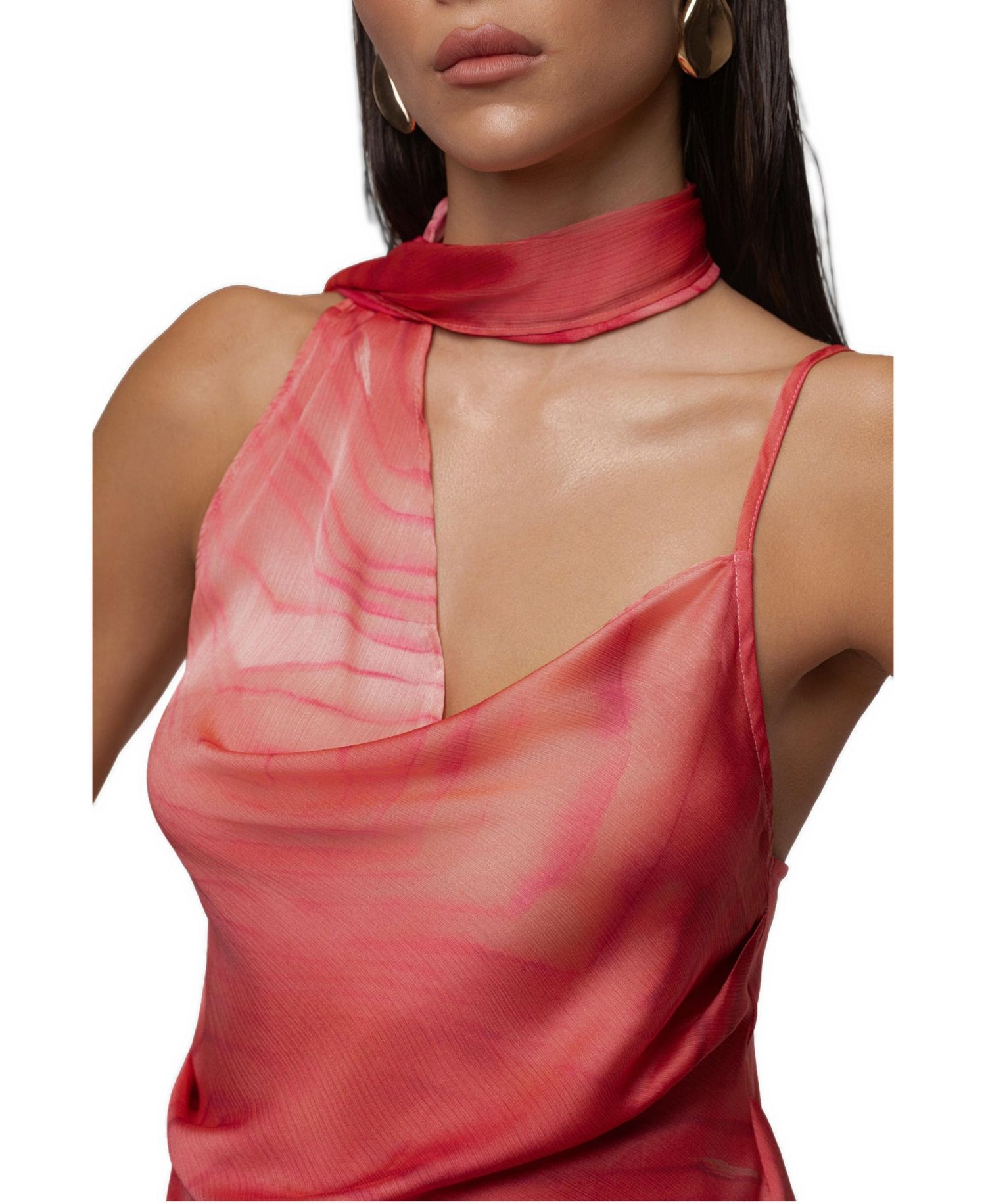 Women's Selene Cowl-Neck Asymmetrical-Hem Top
