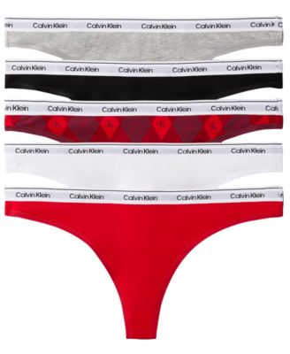 Women's 5-Pk. Modern Logo Low-Rise Thong Underwear QD5221