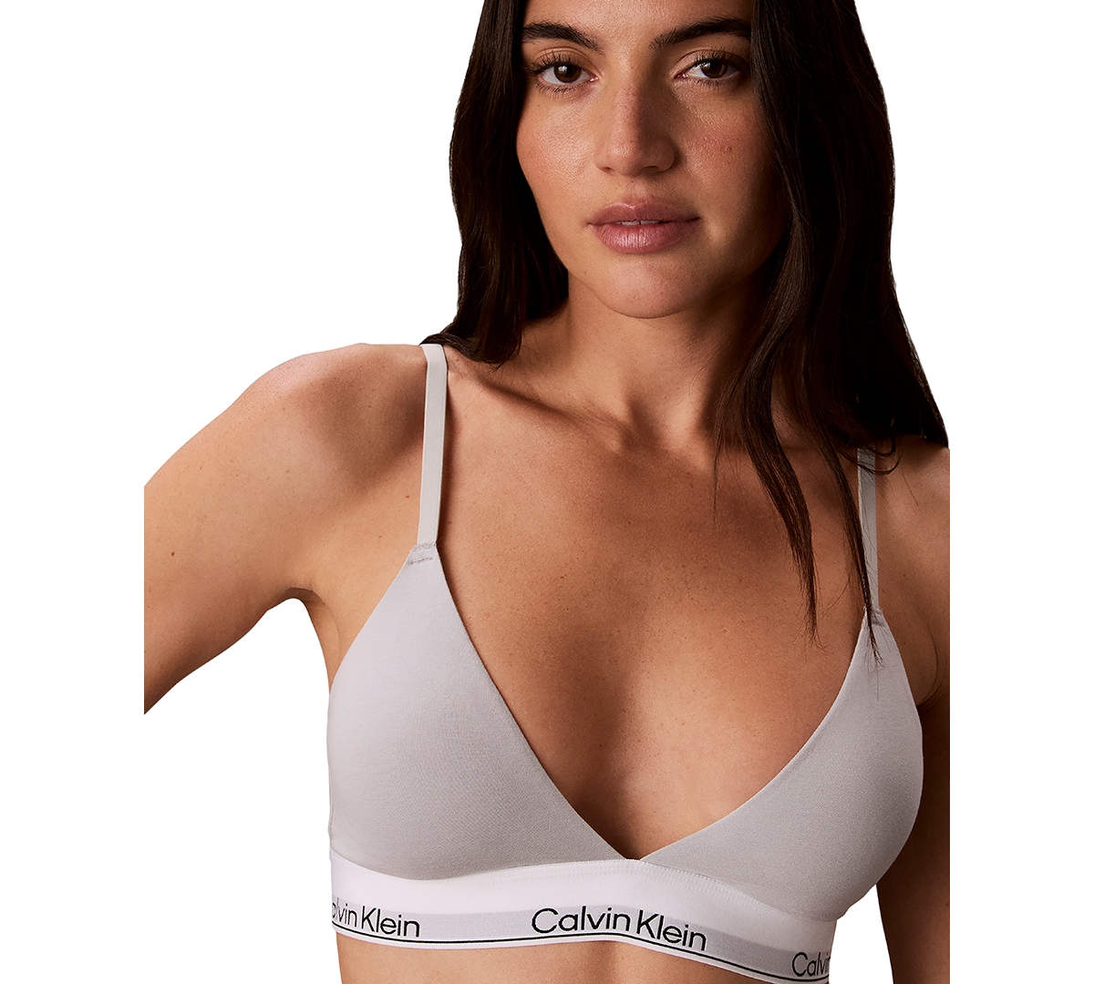 Calvin Klein Women's Icon Cotton-Modal Lightly Lined Triangle Bralette QF8498 - Harbor Mist