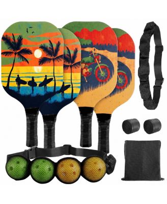 4 Pack Pickleball Paddles Set For Beginners Adults With Carry Bag