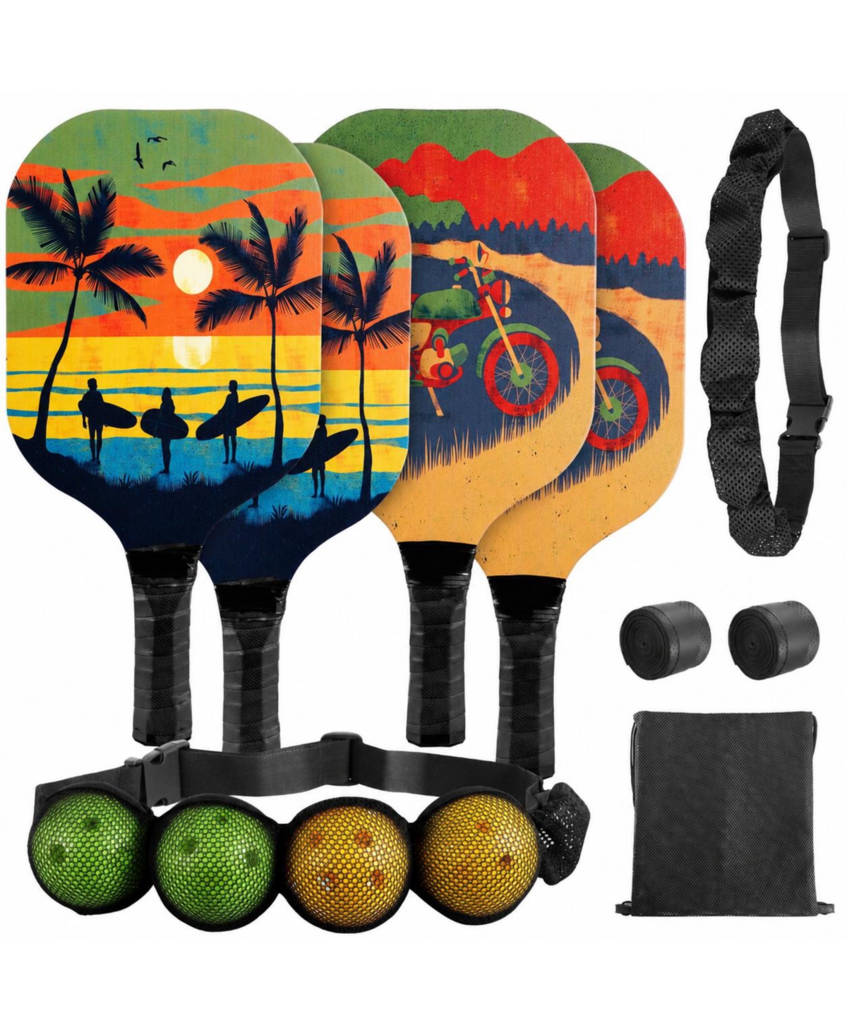 Sportneer 4 Pack Pickleball Paddles Set For Beginners Adults With Carry Bag