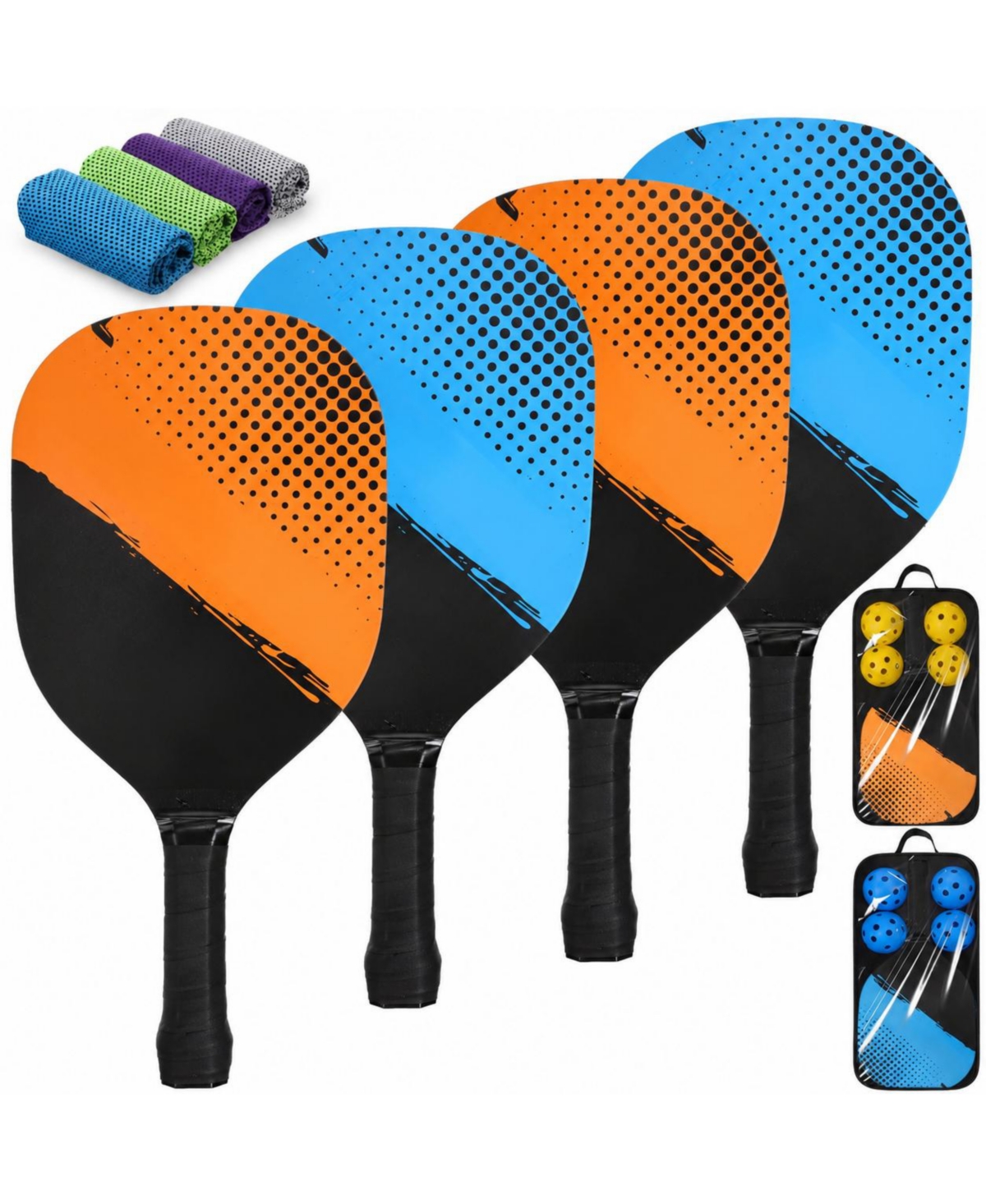 Sportneer 4 Pack Pickleball Paddles Set With 8 Balls And Carry Bag For Beginners All Skill Levels