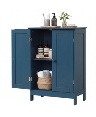 2-Door Freestanding Wooden Bathroom Cabinet with Adjustable Shelf