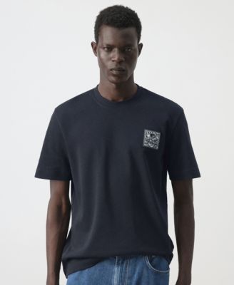 Men's Regular-Fit Crewneck Patch Detail T-Shirt