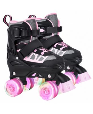 Adjustable Kids Roller Skates Light Up Wheels Beginner Indoor Outdoor