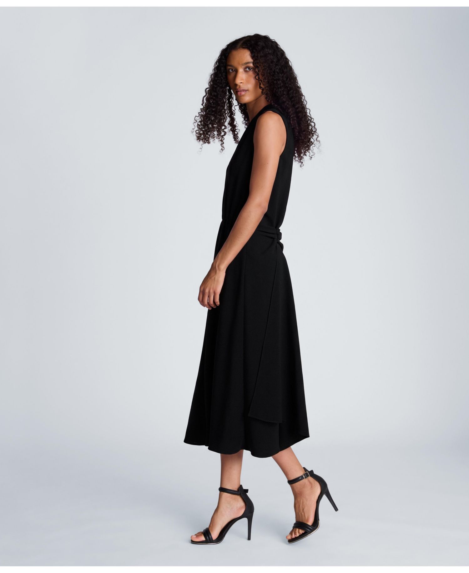 Women's Asymmetric-Hem Textured-Crepe Dress