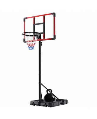 Adjustable Height Portable Basketball Hoop 32 Inch Shatterproof Backboard Fillable Base Outdoor