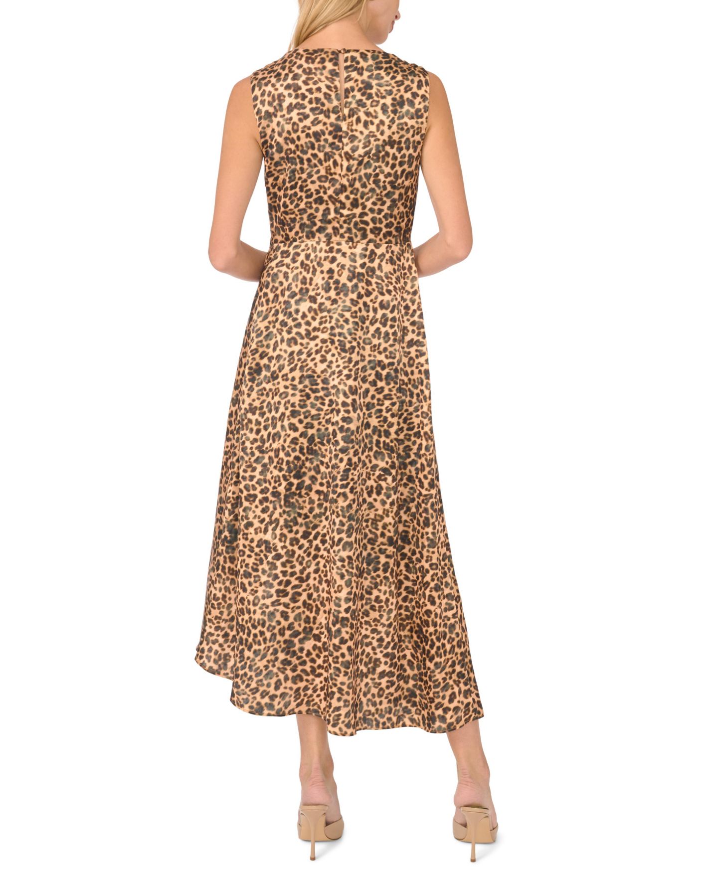 Женское платье Vince Camuto Leopard-Print Cowl Neck Asymmetrical Midi, цвет: Имбирный — фото 5