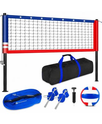 Outdoor Portable Volleyball Net Set Adjustable Height Complete Outdoor Play Set for Backyard Beach Park