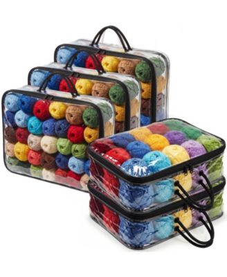 10 Pack Clear Yarn Storage Tote Bags Bulk Knitting Crochet Organizer
