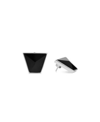 Women's Black Agate Geometric Echo Studs