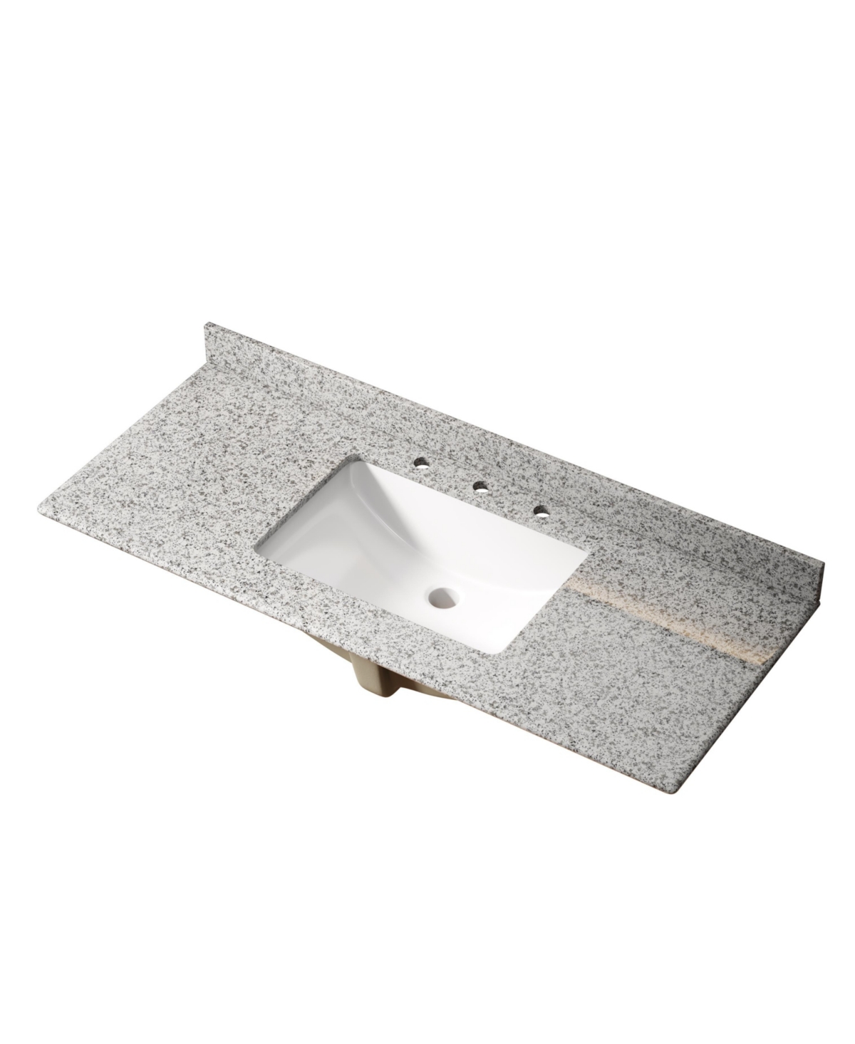 Busdays 48 Inch Bathroom Vanity Top Natural Granite Countertop with White Ceramic Sink No Faucet No Drain Set No Sink Stopper