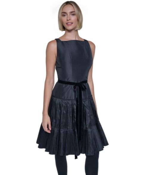 Женское платье Sonia Rykiel Boat Neck Sleeveless Fit & Flare, цвет: Чёрный