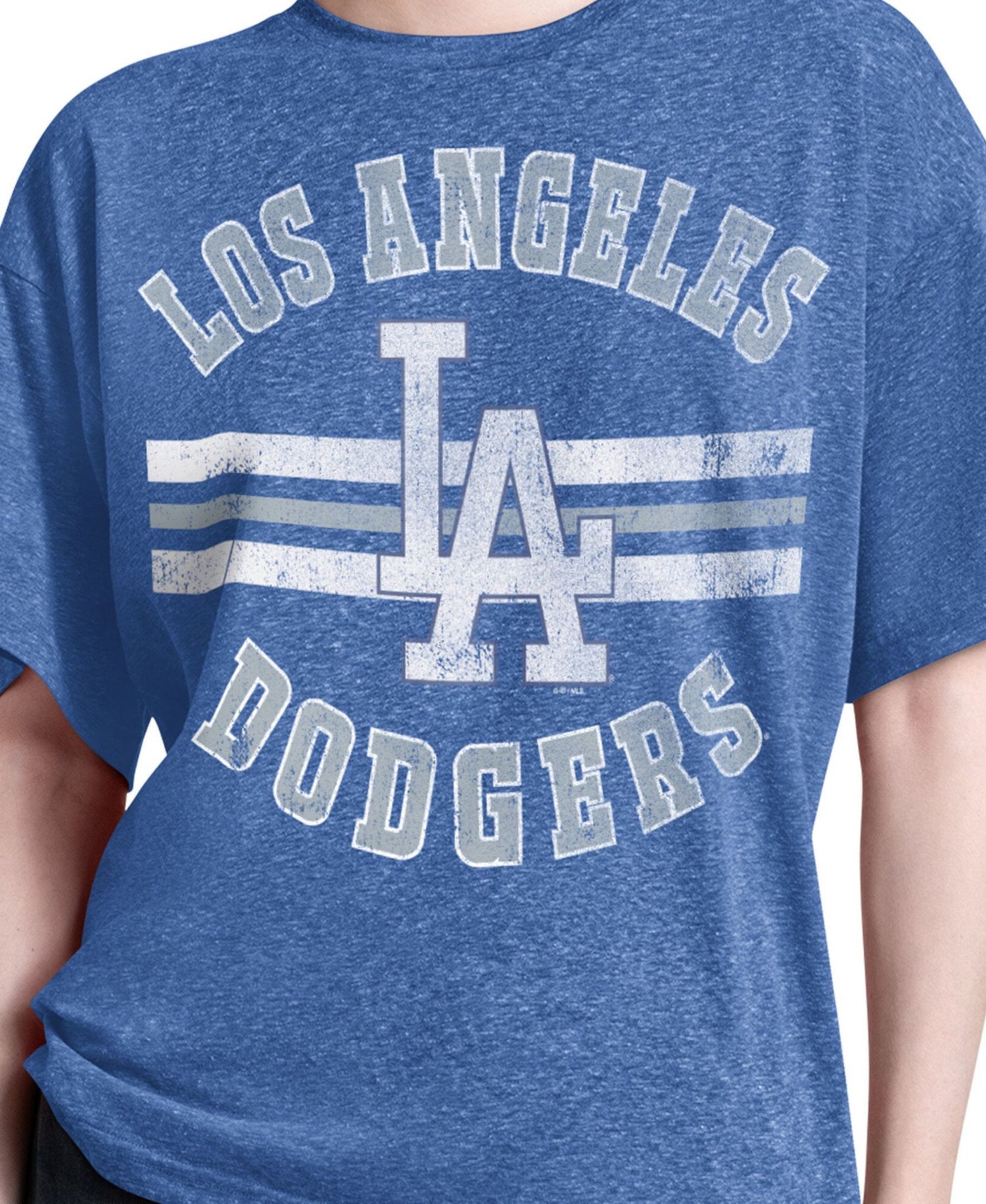 Women's Royal Los Angeles Dodgers Jump Shot Boyfriend Tri-Blend T-Shirt