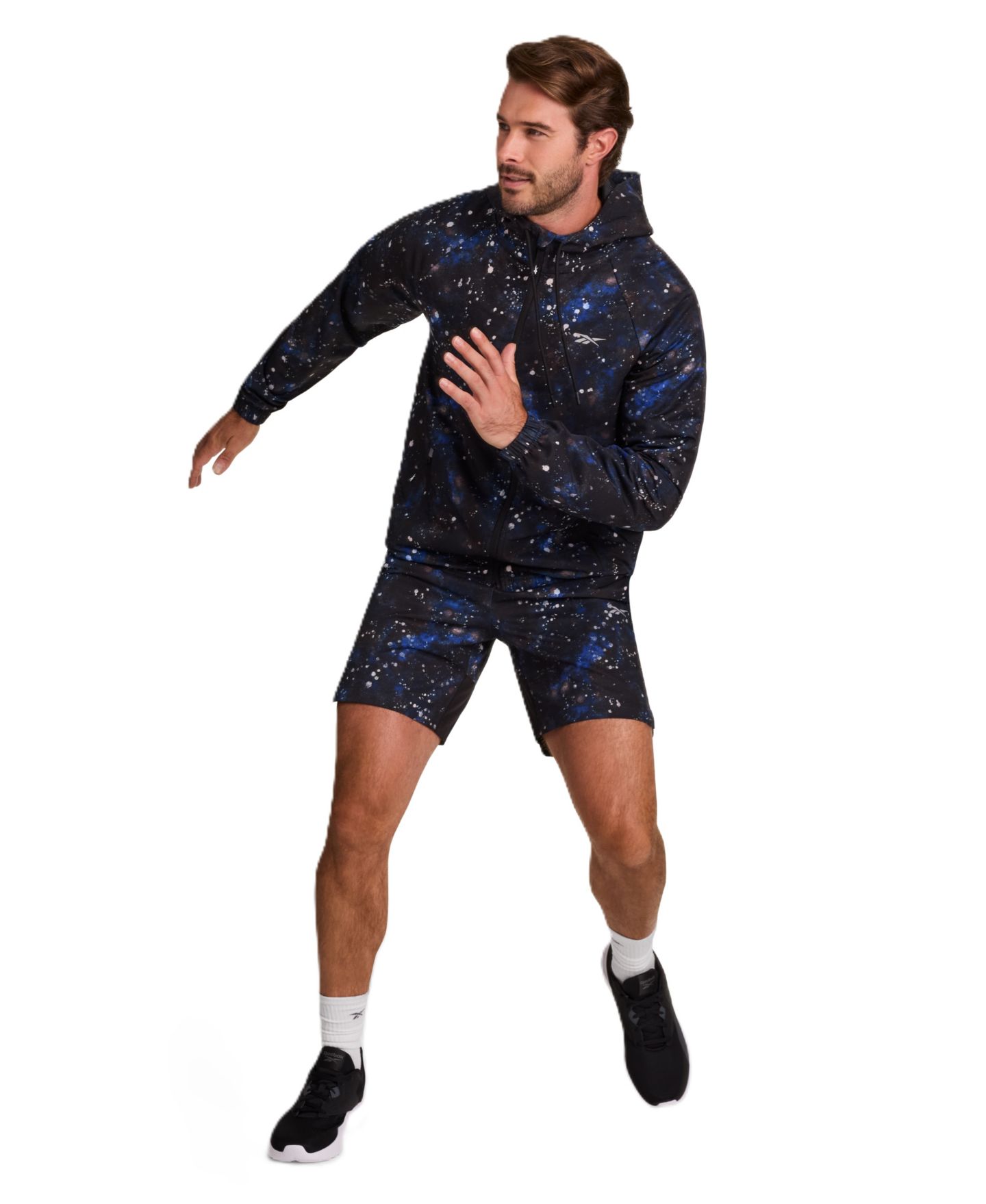 Мужские шорты Reebok Splatter Running, 7" Inseam, цвет: Синий разноцветный — фото 2