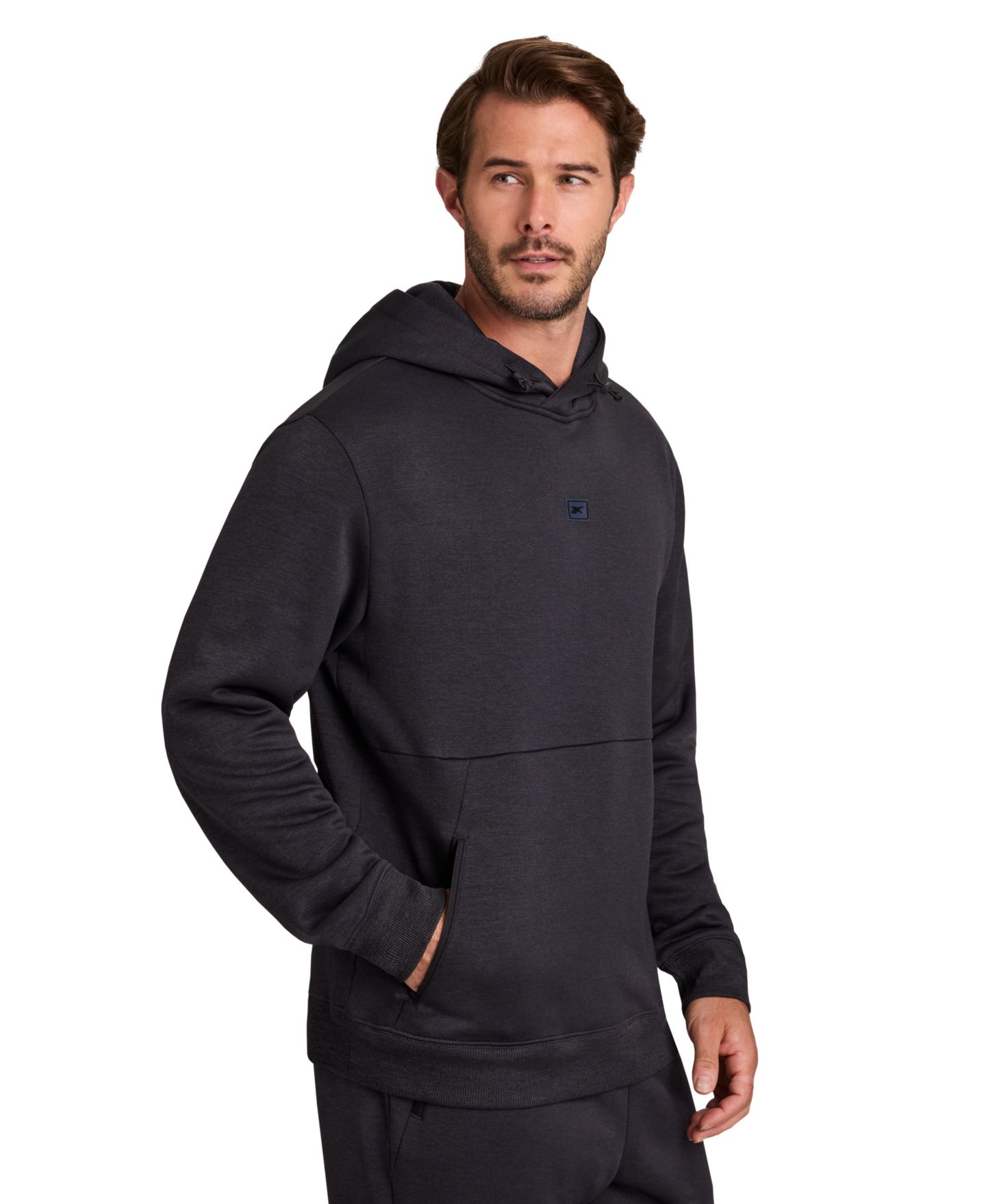 Мужское худи Reebok Fleece Pullover, цвет: Чёрный меланжевый — фото 4
