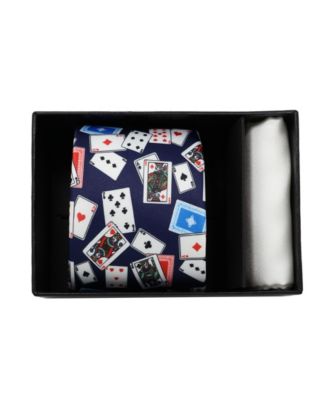 Men's Casino Novelty Tie and Pocket Square, 2-Piece Set