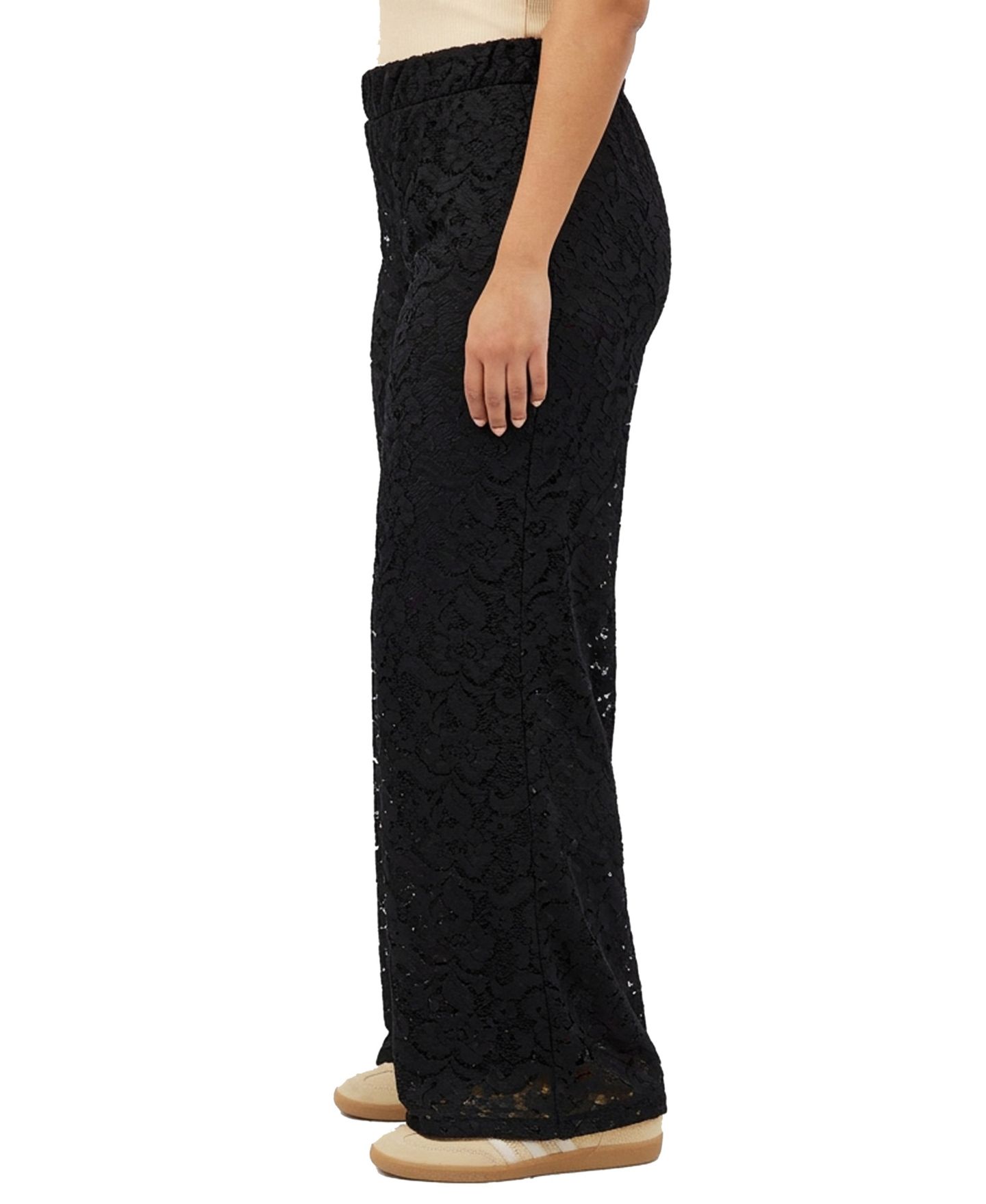 Женские брюки 24seven Comfort Apparel Plus Size Lace Wide-Leg, цвет: Чёрный — фото 2