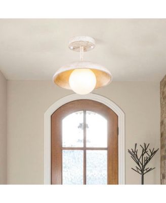 Distressed 1-Light Hallway Semi Flush Mount Fixture