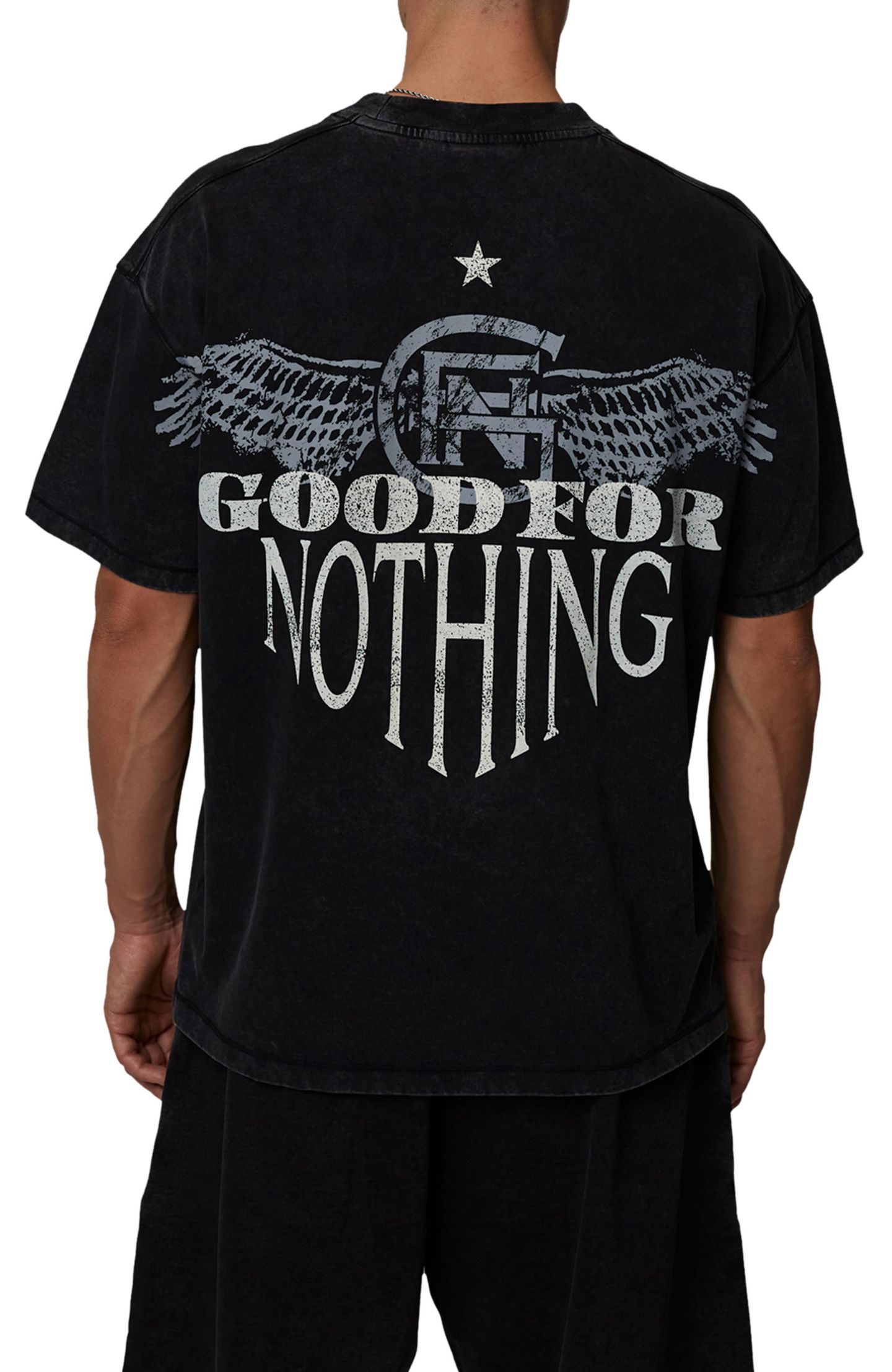 Мужская футболка Good For Nothing Oversized Fit Eagle, цвет: Чёрный — фото 2