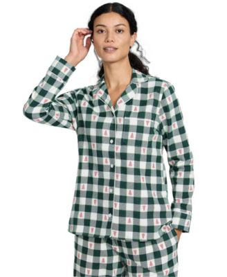 Women's Long Sleeve Print Flannel Pajama Top